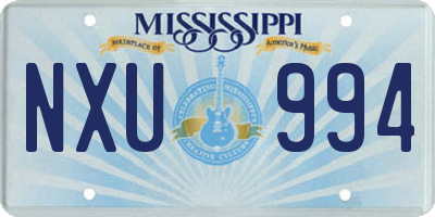 MS license plate NXU994