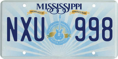 MS license plate NXU998