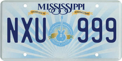 MS license plate NXU999