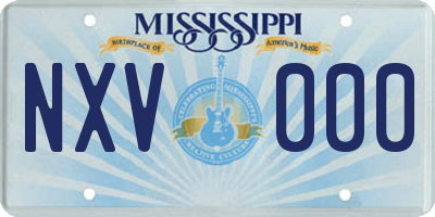 MS license plate NXV000