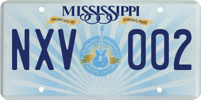 MS license plate NXV002