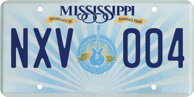 MS license plate NXV004