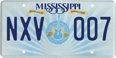 MS license plate NXV007