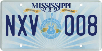 MS license plate NXV008