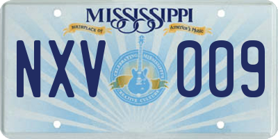 MS license plate NXV009