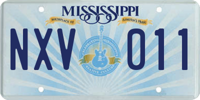 MS license plate NXV011