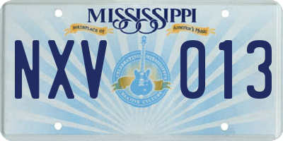 MS license plate NXV013