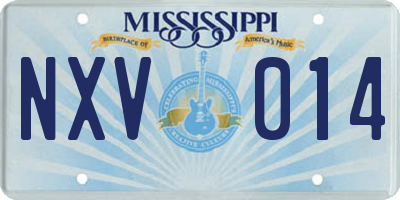 MS license plate NXV014