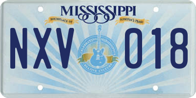 MS license plate NXV018