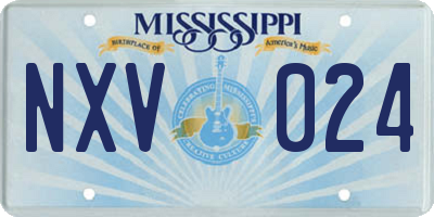 MS license plate NXV024