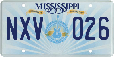 MS license plate NXV026