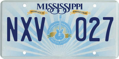 MS license plate NXV027