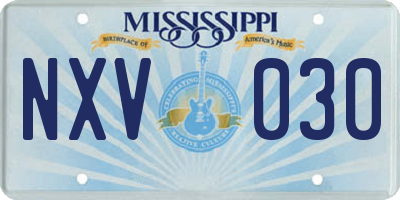 MS license plate NXV030