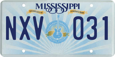 MS license plate NXV031