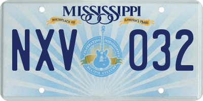 MS license plate NXV032
