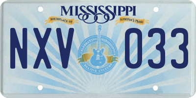 MS license plate NXV033