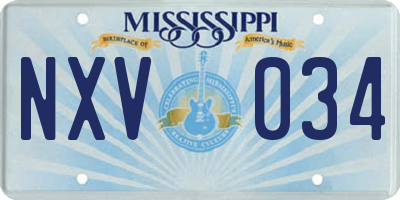 MS license plate NXV034