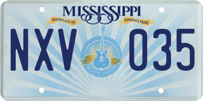 MS license plate NXV035