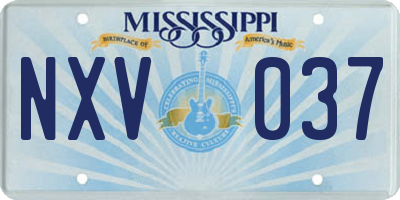 MS license plate NXV037