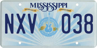 MS license plate NXV038