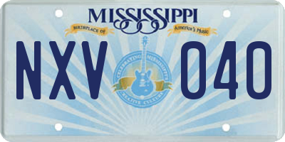 MS license plate NXV040
