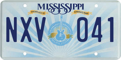 MS license plate NXV041