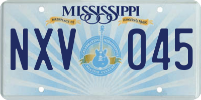 MS license plate NXV045