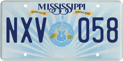 MS license plate NXV058