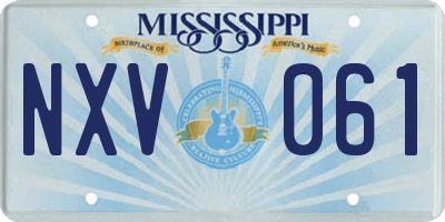 MS license plate NXV061