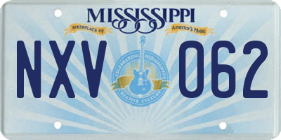 MS license plate NXV062