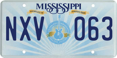 MS license plate NXV063