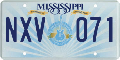 MS license plate NXV071