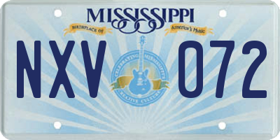 MS license plate NXV072