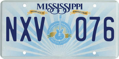 MS license plate NXV076