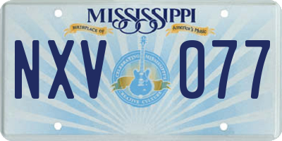MS license plate NXV077