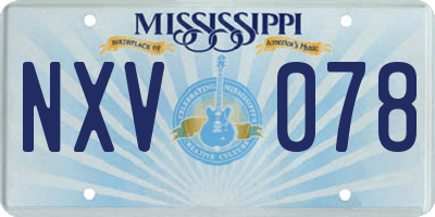 MS license plate NXV078