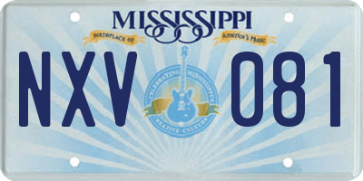 MS license plate NXV081