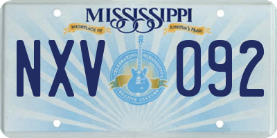 MS license plate NXV092