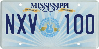 MS license plate NXV100