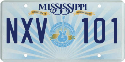 MS license plate NXV101