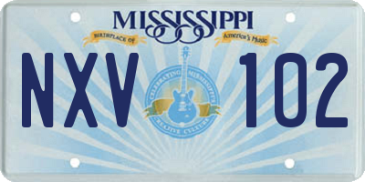 MS license plate NXV102