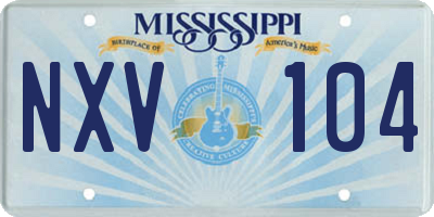 MS license plate NXV104