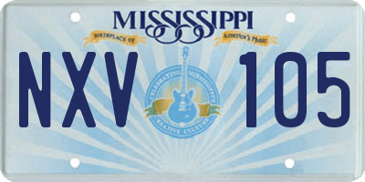 MS license plate NXV105