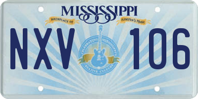 MS license plate NXV106