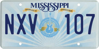 MS license plate NXV107