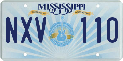 MS license plate NXV110