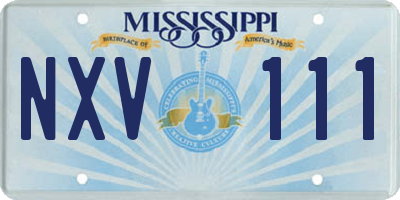 MS license plate NXV111