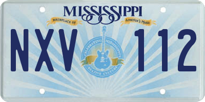 MS license plate NXV112