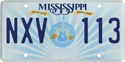 MS license plate NXV113