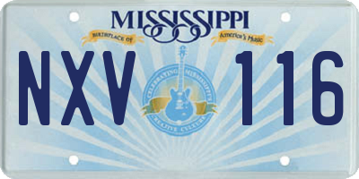 MS license plate NXV116